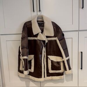 Brand new Noize Brown and Cream Teddy Jacket